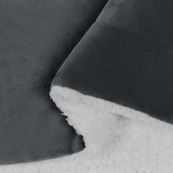 Überwurfdecke Dunkelgrau 220 x 240 cm Fleece