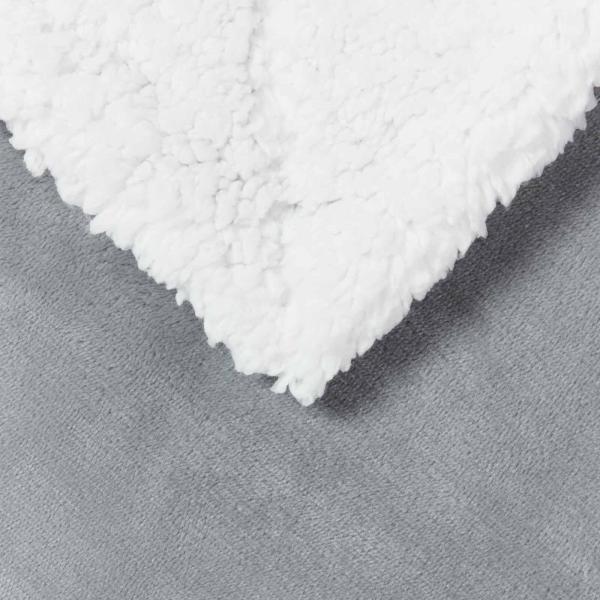 Überwurfdecke Grau 220 x 240 cm Fleece