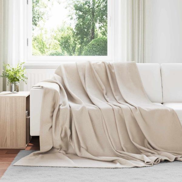 ARDEBO.de - Wohndecken 6 Stück Beige 270 x 240 cm Fleece