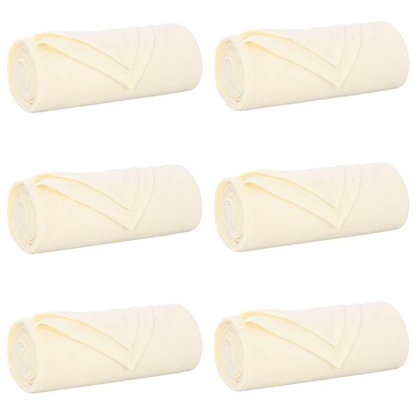 Wohndecken 6 Stück Creme 170 x 130 cm Fleece