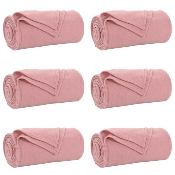 Wohndecken 6 Stück Rosa 270 x 240 cm Fleece
