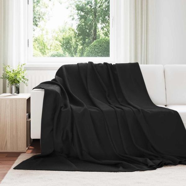 ARDEBO.de - Wohndecken 24 Stück Schwarz 240 x 220 cm Fleece