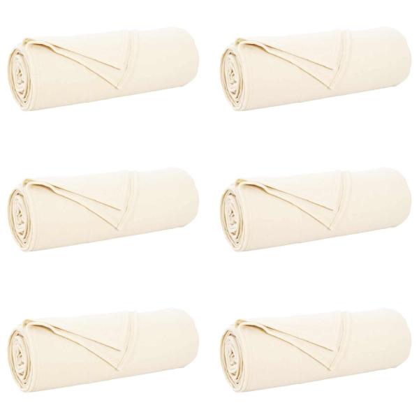 Wohndecken 6 Stück Creme 210 x 140 cm Fleece