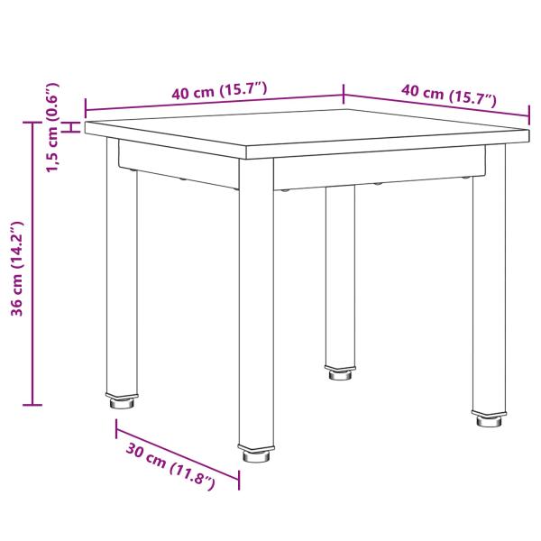 Couchtisch Altholz 40 x 40 x 36 cm Holzwerkstoff