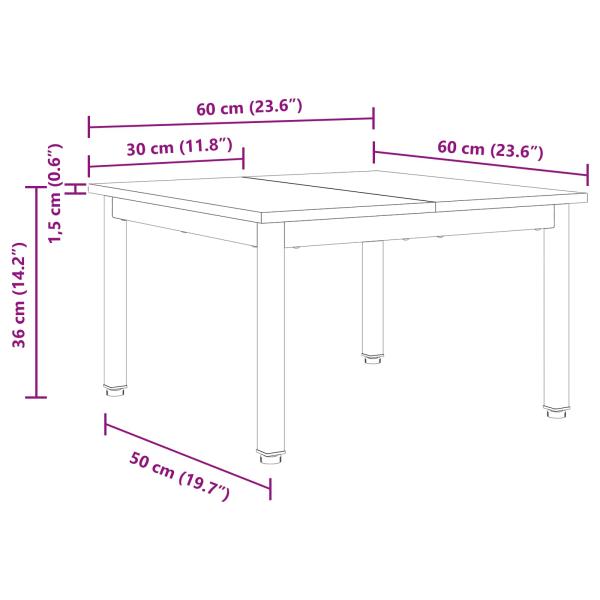 Couchtisch Graues Sonoma 60 x 60 x 36 cm Holzwerkstoff
