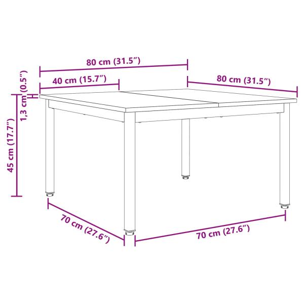 Couchtisch Schwarz Eichen-Optik 80 x 80 x 45 cm Holzwerkstoff