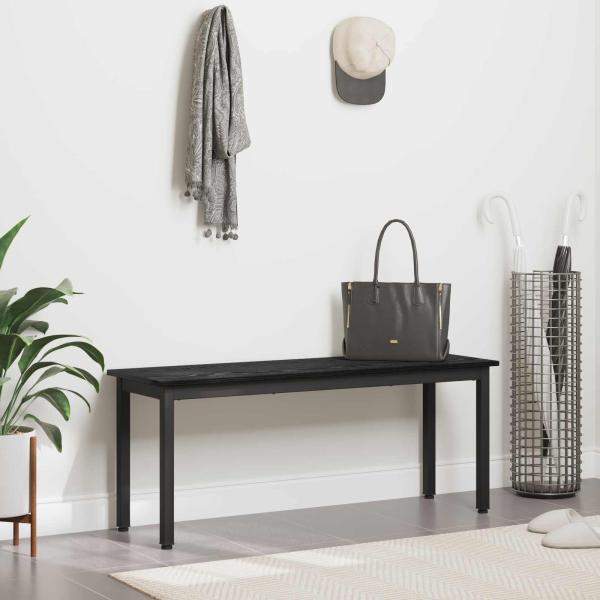 Bank Schwarz Eichen-Optik 110 x 35 x 45 cm Holzwerkstoff