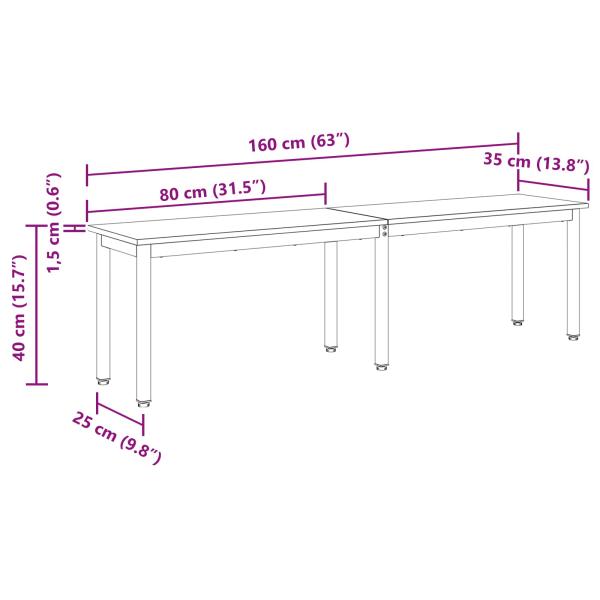 Bank Raucharbe 160 x 35 x 45 cm Holzwerkstoff