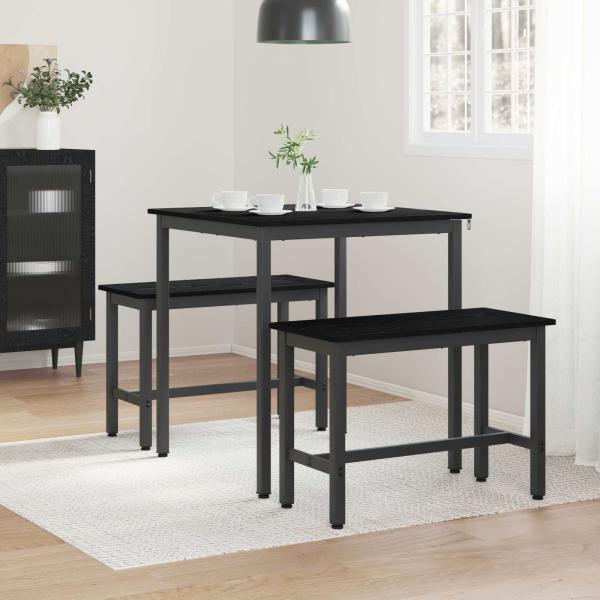 Esstische 70 x 70 x 75 cm Holzwerkstoff Schwarz Eichen-Optik