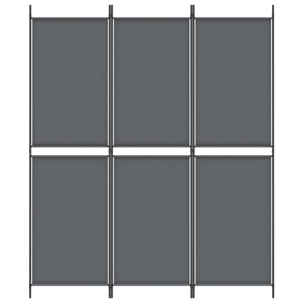 3-tlg. Paravent Anthrazit 150x180 cm Stoff