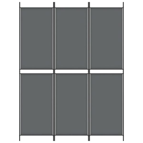 3-tlg. Paravent Anthrazit 150x200 cm Stoff