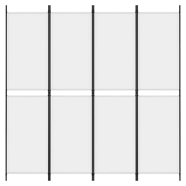 4-tlg. Paravent Weiß 200x200 cm Stoff