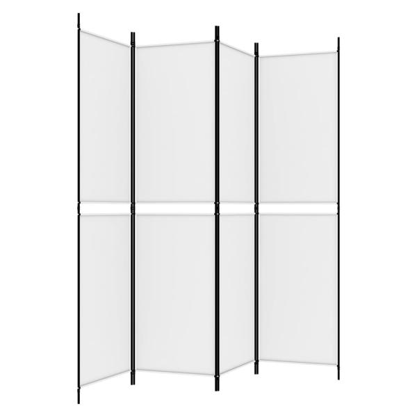 4-tlg. Paravent Weiß 200x200 cm Stoff