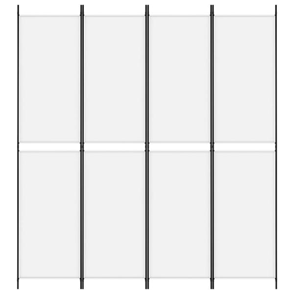 4-tlg. Paravent Weiß 200x220 cm Stoff