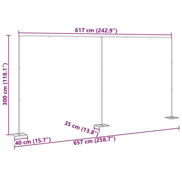 Hochzeitsbogen 338 x 35 x 300 cm Stahl