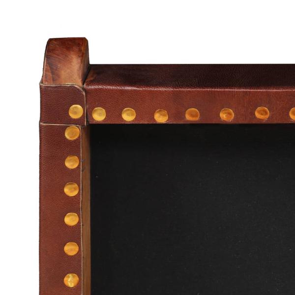 Relaxstuhl Klappbar Braun Echtleder