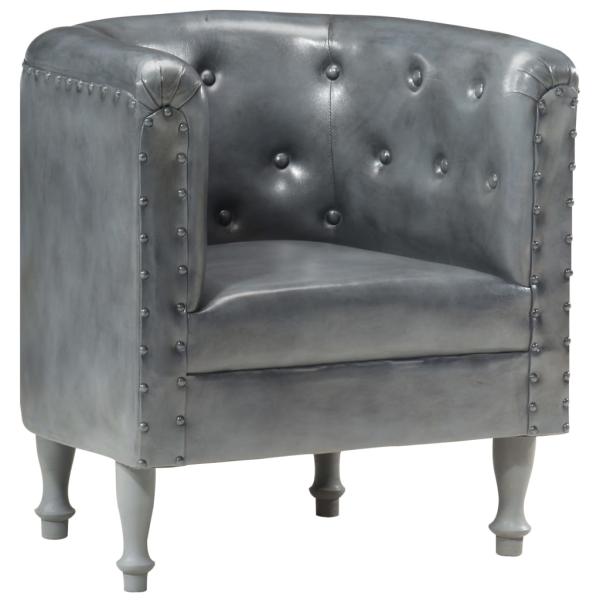 Sessel Grau Echtleder