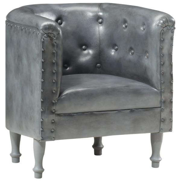 Sessel Grau Echtleder