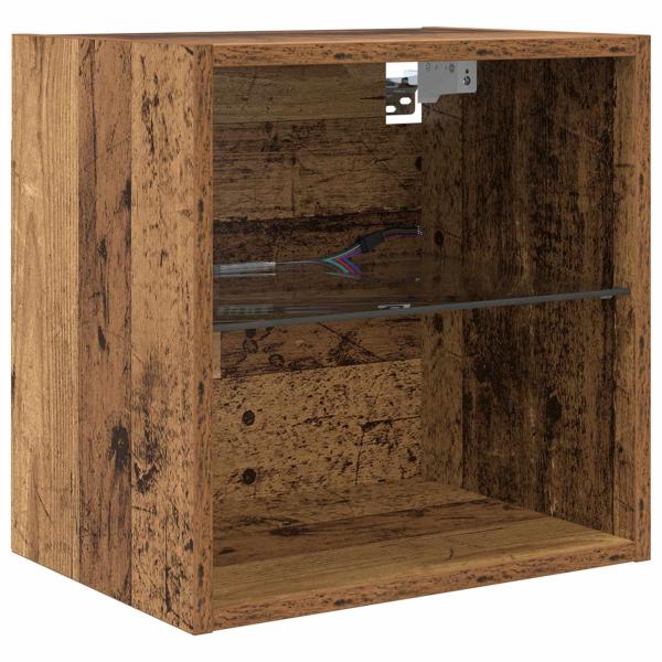 TV Wand Einheiten mit LED Wandmontiert 5 Stück Altholz Holzwerkstoff