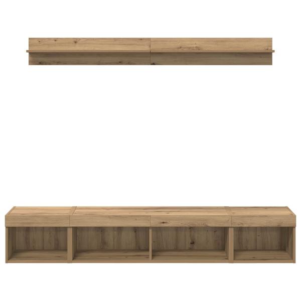 TV-Wandregal-Set Wandmontiert 5 pcs Artisan-Eiche Holzwerkstoff