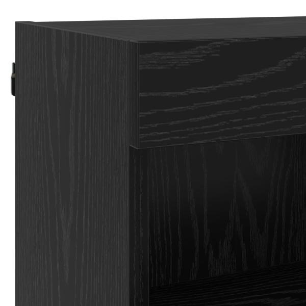 TV Wand Einheiten mit LED 5 Stück Schwarz Eichen-Optik 100 x 30 x 30 cm