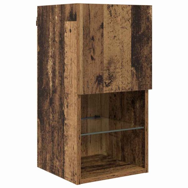 TV Wand Einheiten mit LED 6 pcs Altholz Holzwerkstoff