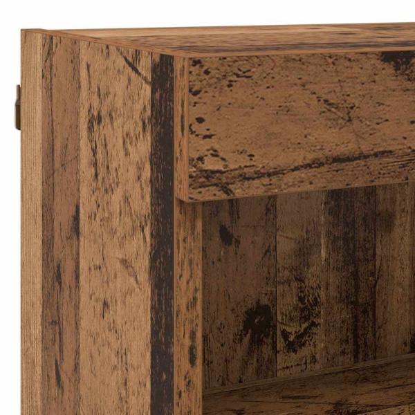 TV Wand Einheiten mit LED 6 pcs Altholz Holzwerkstoff