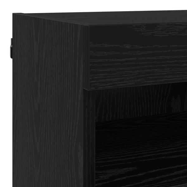 TV Wand Einheiten mit LED 5 Stück Schwarz Eichen-Optik 80 x 30 x 40 cm