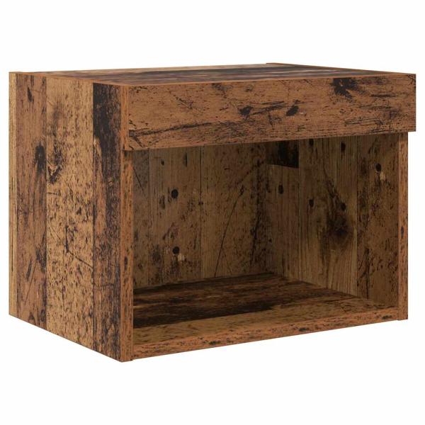 TV-Wandregal-Set with LED String Lights 5 pcs Altholz Holzwerkstoff