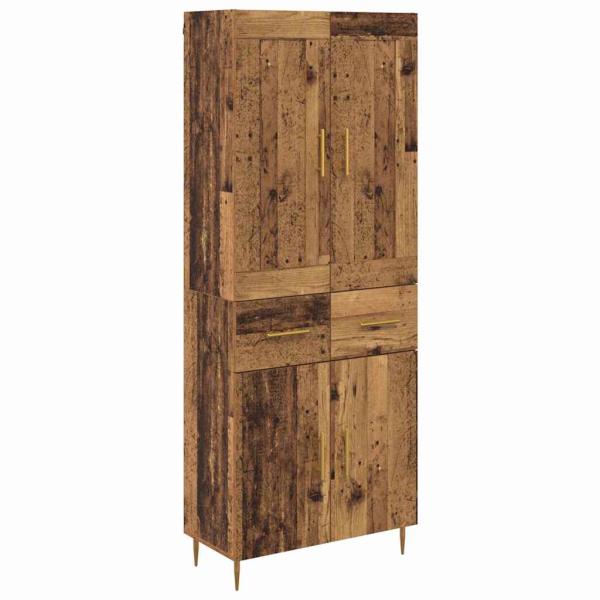 Highboard mit Schubladen Altholz 69,5 x 34 x 180 cm Holzwerkstoff