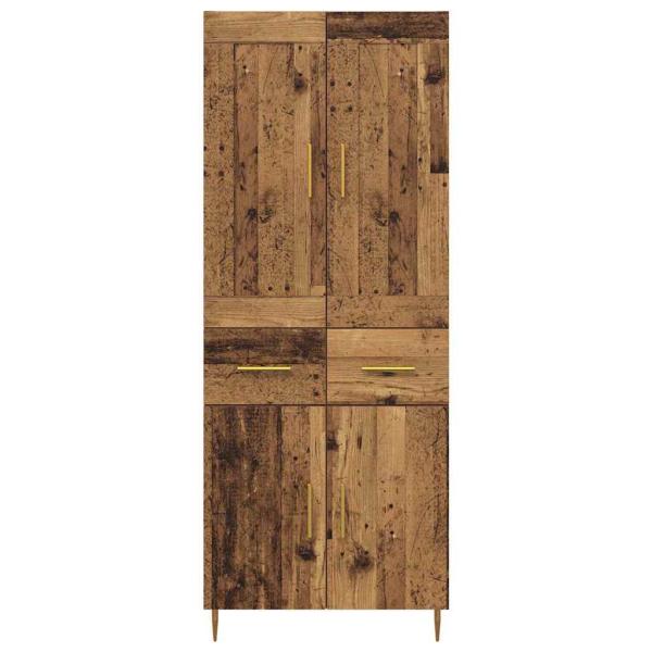 Highboard mit Schubladen Altholz 69,5 x 34 x 180 cm Holzwerkstoff