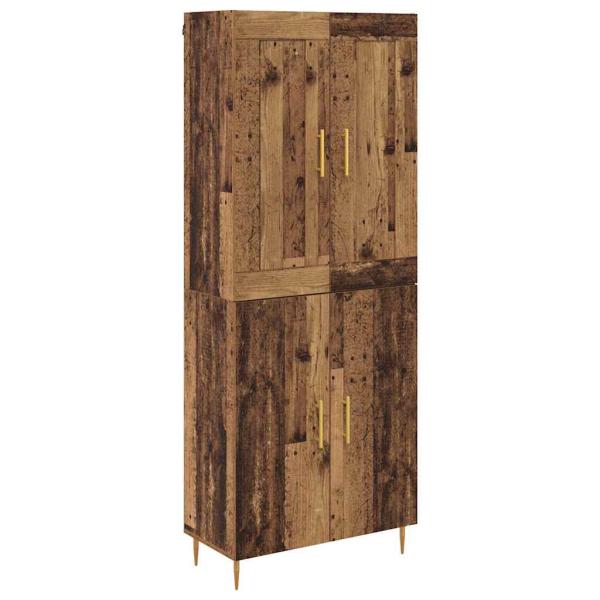 Highboard Altholz 69,5 x 34 x 180 cm Holzwerkstoff