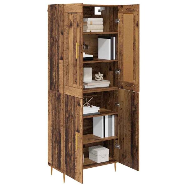 Highboard Altholz 69,5 x 34 x 180 cm Holzwerkstoff