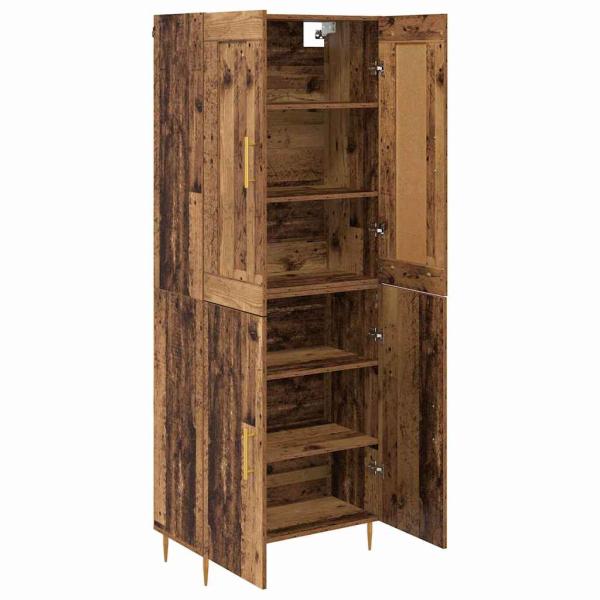 Highboard Altholz 69,5 x 34 x 180 cm Holzwerkstoff