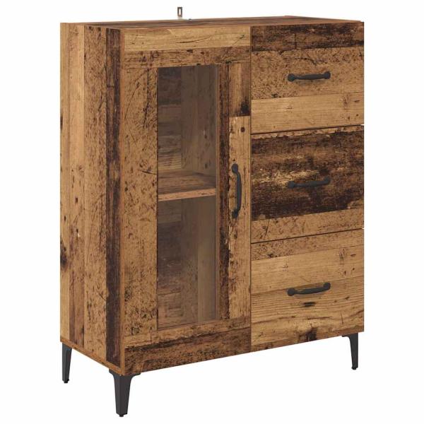 Highboard Wandmontiert Altholz 69,5 x 34 x 180 cm Holzwerkstoff