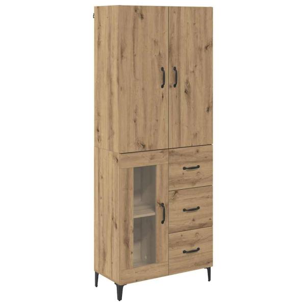 Highboard Wandmontiert Artisan-Eiche 69,5 x 34 x 180 cm Holzwerkstoff