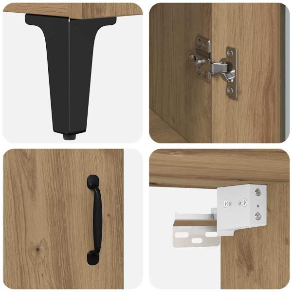 Highboard Wandmontiert Artisan-Eiche 69,5 x 34 x 180 cm Holzwerkstoff