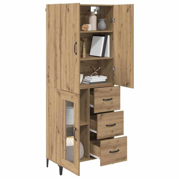 Highboard Wandmontiert Artisan-Eiche 69,5 x 34 x 180 cm Holzwerkstoff