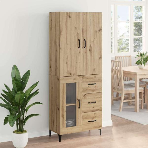 Highboard Wandmontiert Artisan-Eiche 69,5 x 34 x 180 cm Holzwerkstoff