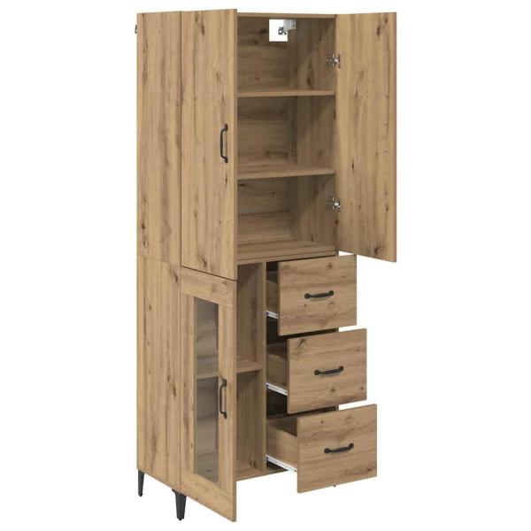 Highboard Wandmontiert Artisan-Eiche 69,5 x 34 x 180 cm Holzwerkstoff
