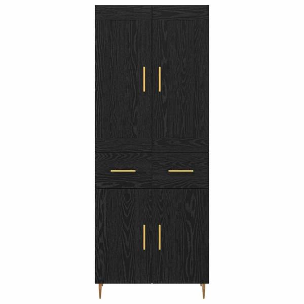 Highboard Schwarz Eichen-Optik 69,5 x 34 x 180 cm Holzwerkstoff