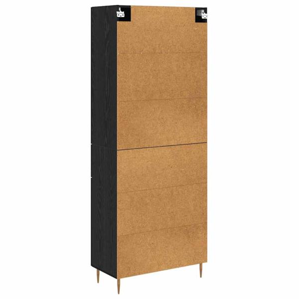 Highboard Schwarz Eichen-Optik 69,5 x 34 x 180 cm Holzwerkstoff