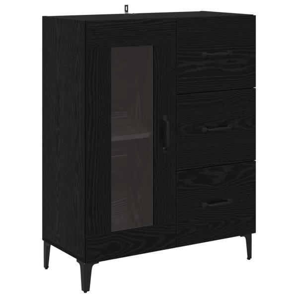 Highboard Schwarz Eichen-Optik 69,5 x 34 x 180 cm Holzwerkstoff
