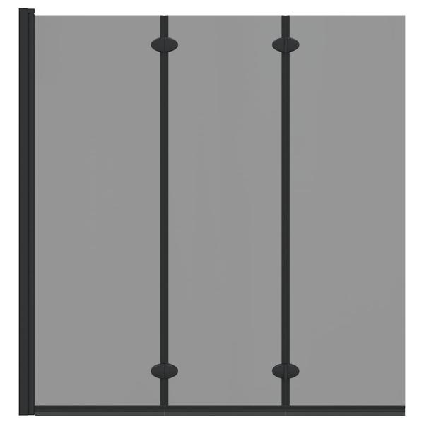 Bad-Duschschirm Schwarz 130 x 138 cm Gehärtetes Glas