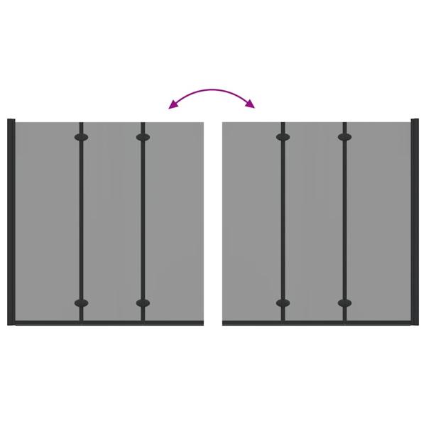 Bad-Duschschirm Schwarz 130 x 138 cm Gehärtetes Glas