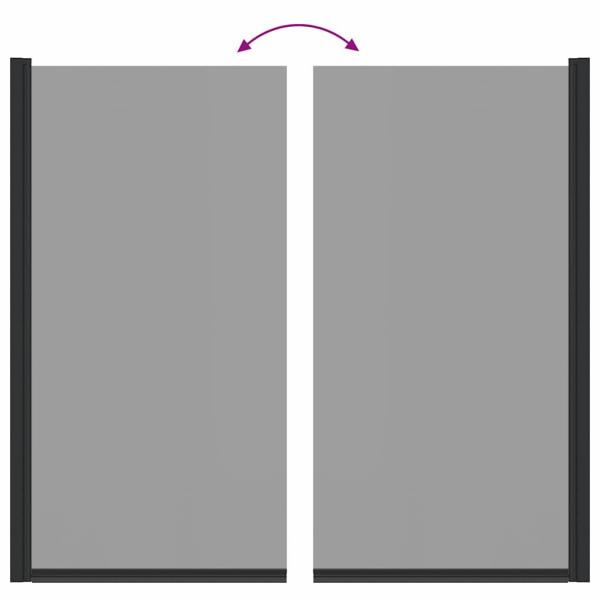 Bad-Duschschirm Schwarz 68 x 130 cm Gehärtetes Glas