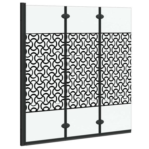 Duschabtrennung Schwarz und Transparent 130 x 130 cm Gehärtetes Glas