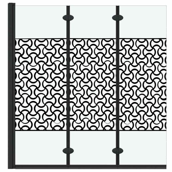 Duschabtrennung Schwarz und Transparent 130 x 130 cm Gehärtetes Glas