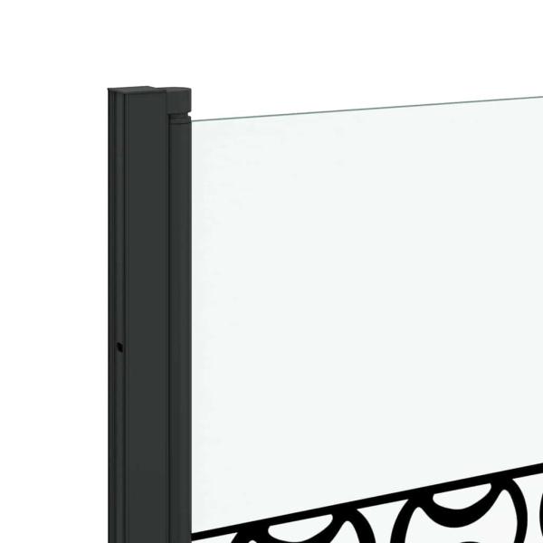 Duschabtrennung Schwarz und Transparent 130 x 130 cm Gehärtetes Glas