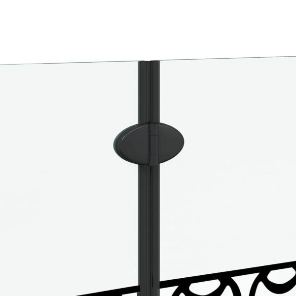 Duschabtrennung Schwarz und Transparent 130 x 130 cm Gehärtetes Glas